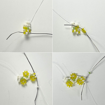 Pulsera de flores con cuentas de semillas-4