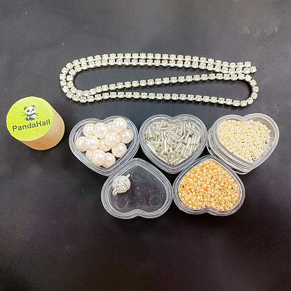 Pulsera de perlas con cadena de rhinestone-2