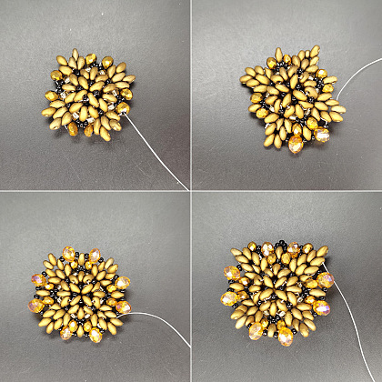 Подвеска-компас с бусинами из чешского стекла с 2 отверстием-7