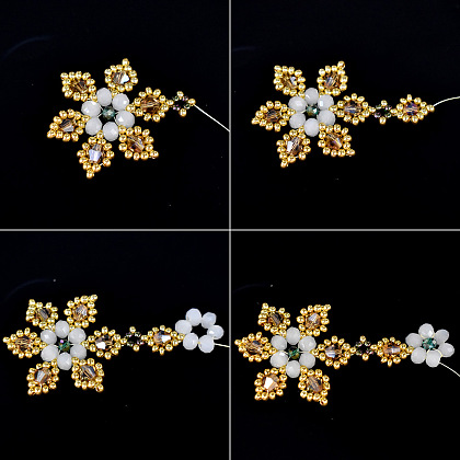Bracelet en perles de verre en forme de fleur-5