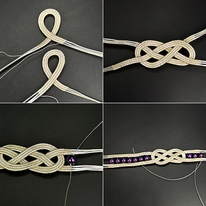 Bracelet enveloppant de fil de noeud celtique-4
