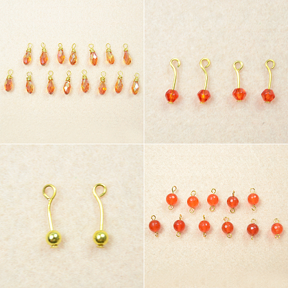 Orangefarbene Perlenkette im Herbststil-3