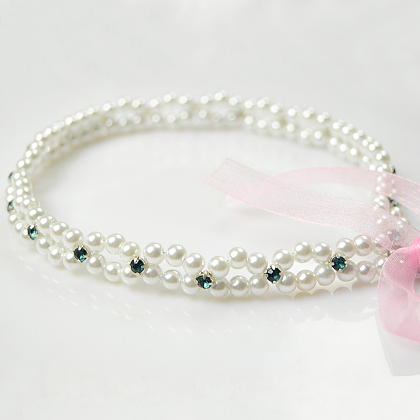 Bijoux de cheveux en perles de perles pour mariage-1