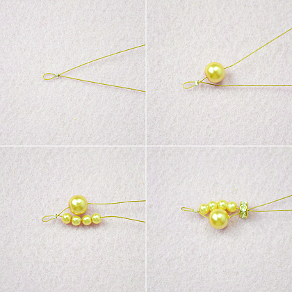 Bracelet de perles jaunes-3