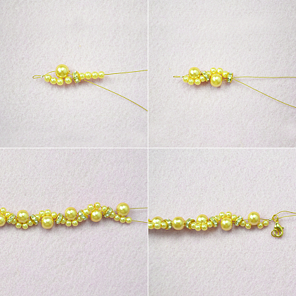 Yellow Pearl Beads Bracelet-4