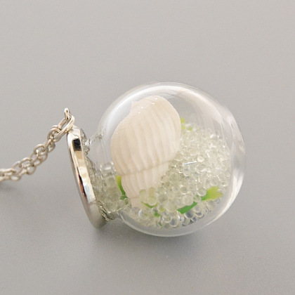 Collier pendentif boule de verre de cristal-4