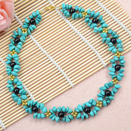 Magnifique collier de perles turquoise-1