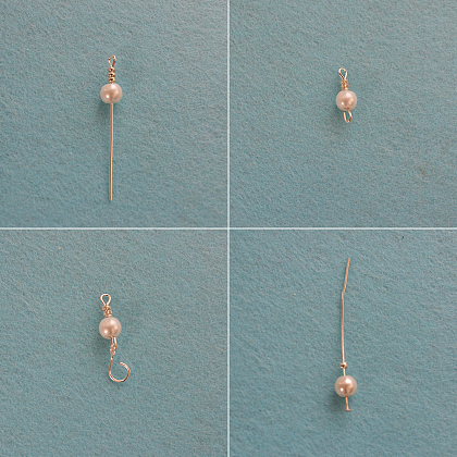 Boucles d'oreilles pendantes en fleurs faites à la main-4