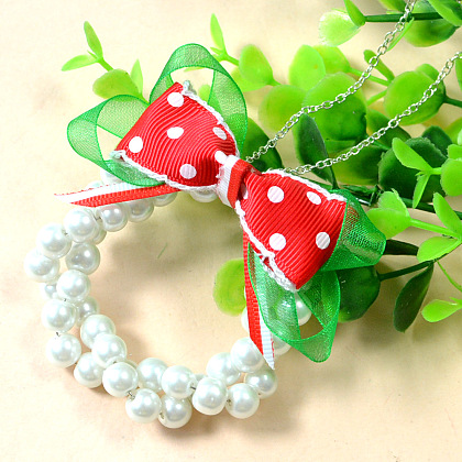 Pearl Bead Christmas Ornament Wreath-2