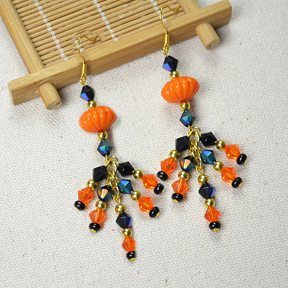 Halloween Pumpkin Dangle Earrings-4