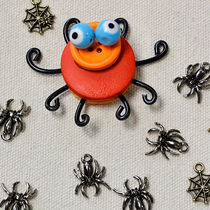 Bouton araignée bricolage pour Halloween-4