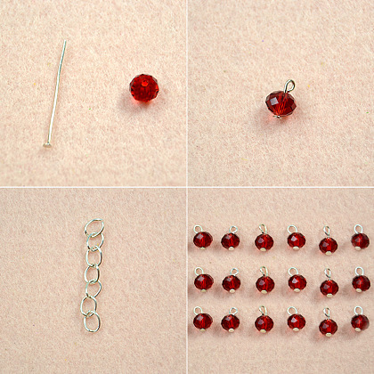 Boucles d'oreilles pendantes en grappe de perles de verre-3