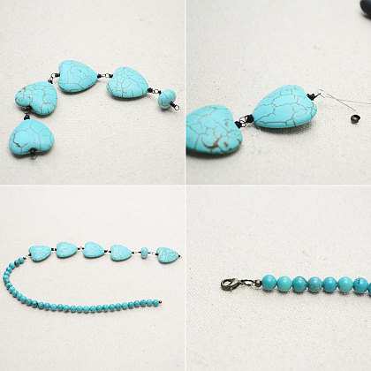 DIY Turquoise Beaded Chain Necklace | Pandahall Inspiration Projects