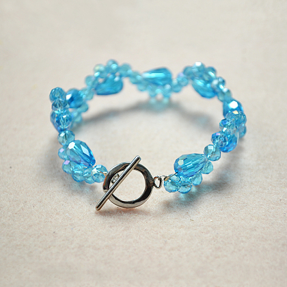 Bracelet en perles de verre cristal-5