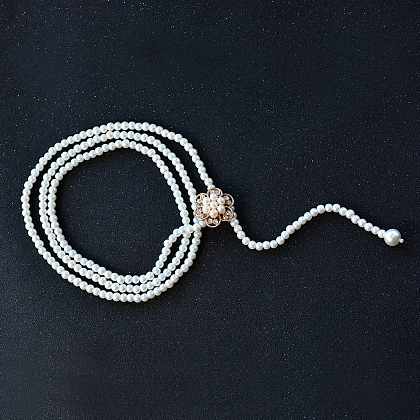 Collier de perles à trois rangs-5