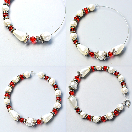 Simple Pearl Flower Bracelet-4