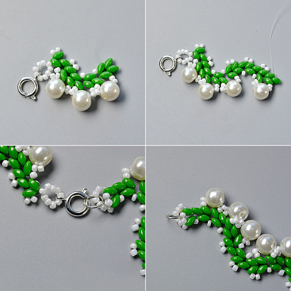 2-Hole Seed Beads Collar Necklace-5