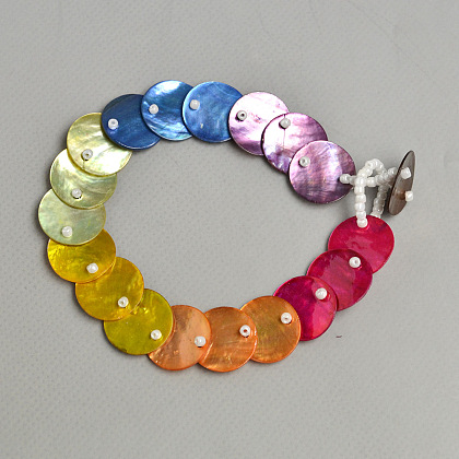 Pulsera de botones de arcoiris para niños-1