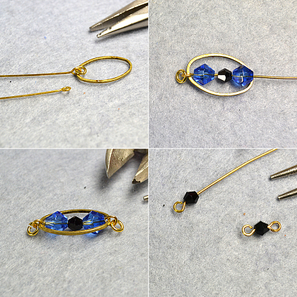 Glass Beaded and Oval Links Bracelet-3