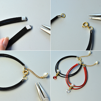 Bracelets de couple simples en cordon de daim-4
