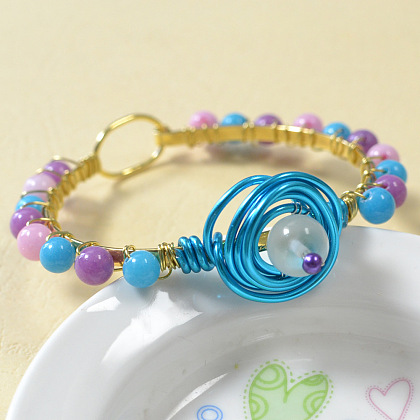Restyle Wire Wrapped Bangle Bracelet-6