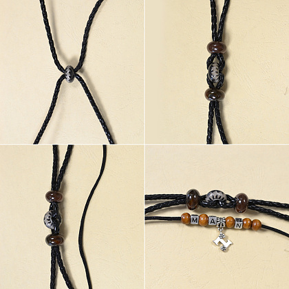 Black Cord Braided Bracelet for Boyfriend-3