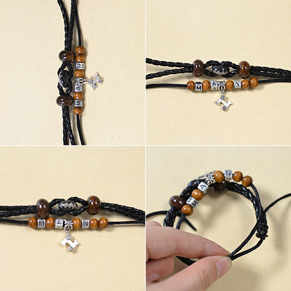 Black Cord Braided Bracelet for Boyfriend-4