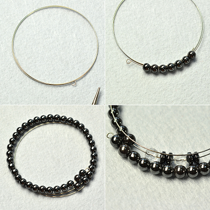 Cool Hematite and Glass Beads Bracelet-3