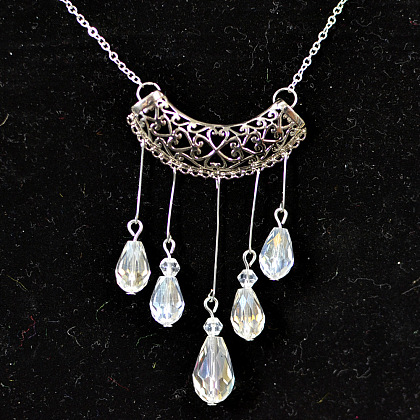 Collier pendentif en perles de verre de style tibétain-6