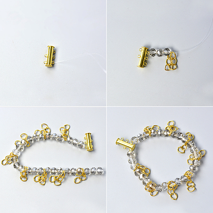 Bracelet en perles de verre cristal-3