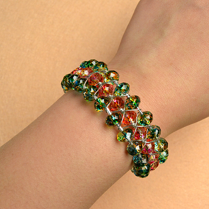 Bracelet simple avec perles et fils de verre-6