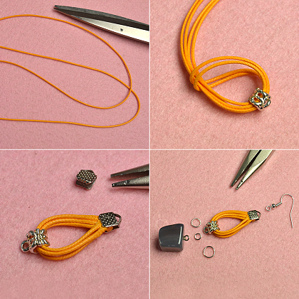 Boucles d'oreilles pendantes avec pierres précieuses faciles-3
