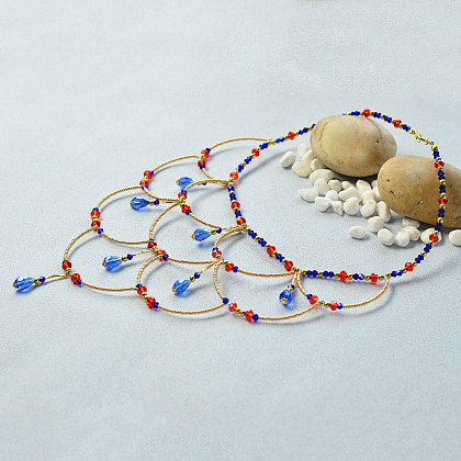 Glass and Seed Beads Vintage Necklace-1