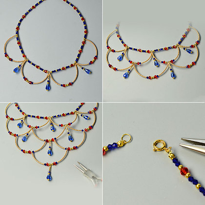 Glass and Seed Beads Vintage Necklace-5