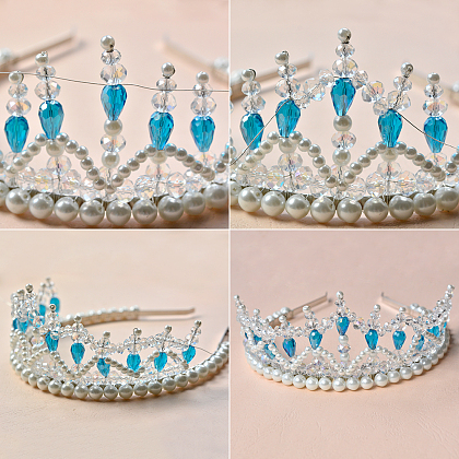 Corona de perlas de cristal-6
