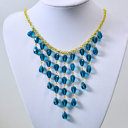 Blue Drop Pendant Necklace-1