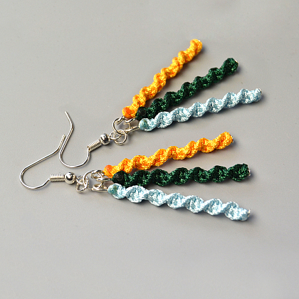 Earrings with Three Colors Thread-8