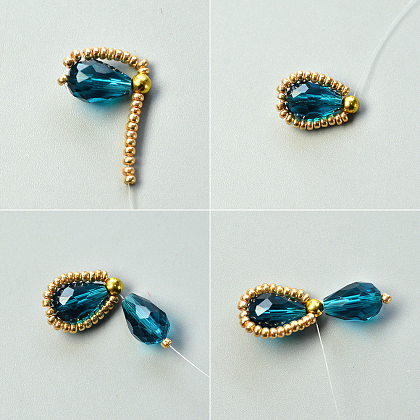 Boucles d'oreilles pendantes en perles de rocaille de style vintage-3
