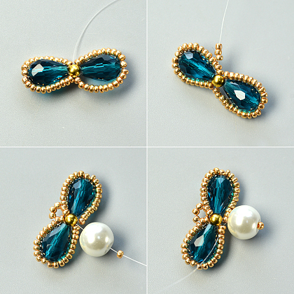 Boucles d'oreilles pendantes en perles de rocaille de style vintage-4