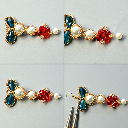 Boucles d'oreilles pendantes en perles de rocaille de style vintage-8