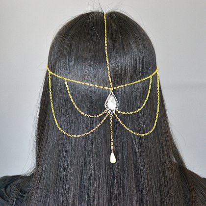Accessoires de cheveux à chaîne dorée à la mode-1