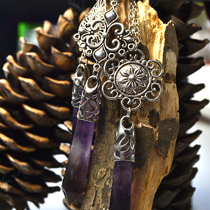 Halskette mit tibetischem Edelsteinanhänger-4