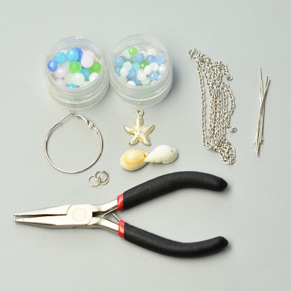 Ocean Style Tassel Hoop Earrings-2