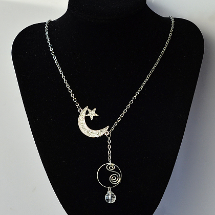 Moon and Star Pendant Necklace-4