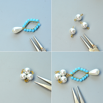 Collier de perles de verre losange-4