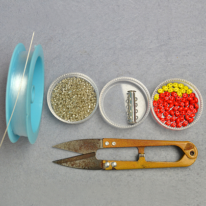 Three Color Seed Bead Bracelet-2