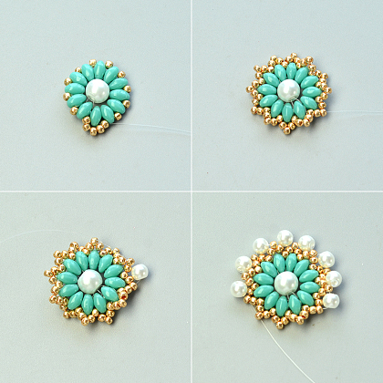 Two-hole Seed Bead Fan-shaped Earrings-4