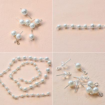 Collier chaîne de perles à trois rangs-3
