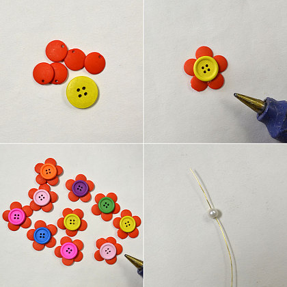 Colorful Flower Button Bouquet-3