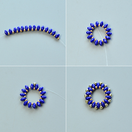 Two-Hole Seed Bead Annular Earrings